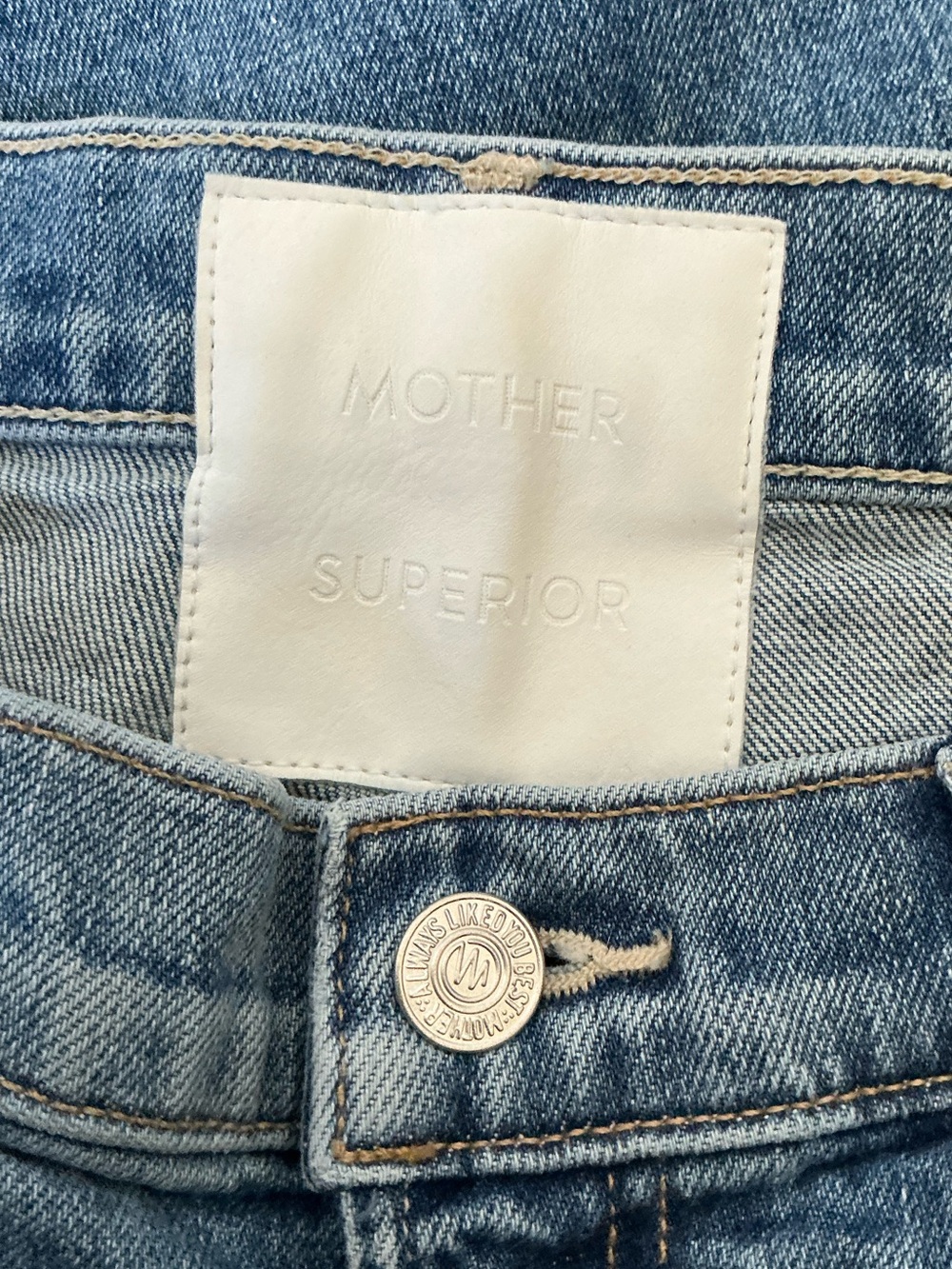 MOTHER SUPERIOR Jeans Duster Skimp Cuff Horsin’ Around Light Blue Size 27 - Picture 9 of 15